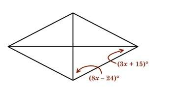 For what value of x is the figure a rhombus? x=18 x=17.18 x=9 x=7.8