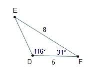 Trigonometric area formula: area = 1/2 ab sin(c) what is the area of triangle def? round to the ne