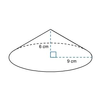 What is the approximate volume of the cone? use 3.14 for π . 57 cm³ 339 cm³ 509 cm³ 1526 cm³&lt;