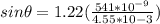 sin\theta = 1.22(\frac{541*10^{-9}}{4.55*10{-3}})
