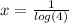 x = \frac{1}{log(4)}
