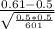 \frac{0.61-0.5}{\sqrt{\frac{0.5*0.5}{601} } }