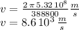 v=\frac{2\,\pi\,5.32\,10^8}{388800} \frac{m}{s} \\v=8.6\,10^3\,\frac{m}{s}