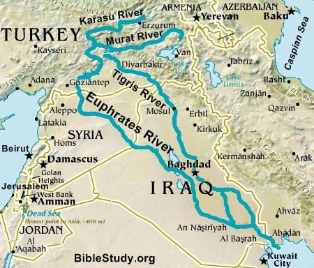 Me fast !  give me a separate picture of the euphrates river and the tigris river on the map and cle