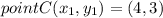 point C (x_1, y_1) = (4, 3)
