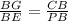 \frac{BG}{BE}=\frac{CB}{PB}