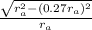 \frac{\sqrt{r_a^{2} -(0.27 r_a)^{2} } }{r_a}