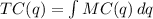 TC(q) = \int {MC(q)} \, dq