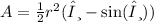 A =  \frac{1}{2}  {r}^{2} (θ -  \sin(θ))