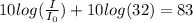10log(\frac{I}{I_0})+10log(32) = 83
