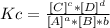 Kc = \frac{[C]^c*[D]^d}{[A]^a*[B]*b}