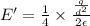 E'=\frac{1}{4}\times \frac{\frac{q}{d^2}}{2\epsilon }