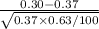 \frac{0.30-0.37}{\sqrt{0.37\times0.63/100}}