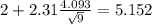 2+2.31\frac{4.093}{\sqrt{9}}=5.152