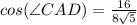 cos(\angle CAD)=\frac{16}{8\sqrt{5}}