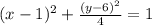 (x-1)^{2}+\frac{(y-6)^{2} }{4}=1