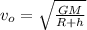 v_o = \sqrt{\frac{GM}{R+h}}