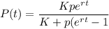 P(t)=\dfrac{Kpe^{rt}}{K+p(e^{rt}-1}