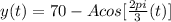y (t) = 70 -A cos[\frac{2pi}{3}(t)]