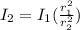 I_2 = I_1 (\frac{r_1^2}{r_2^2})