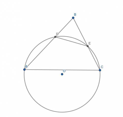 Plzin △abc m∠cab = 40° and m∠abc = 60°. circle, going through points a and c, intersects sides ab an