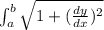\int_{a}^{b}\sqrt{1+(\frac{dy}{dx})^2}
