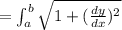 =\int_{a}^{b}\sqrt{1+(\frac{dy}{dx})^2}