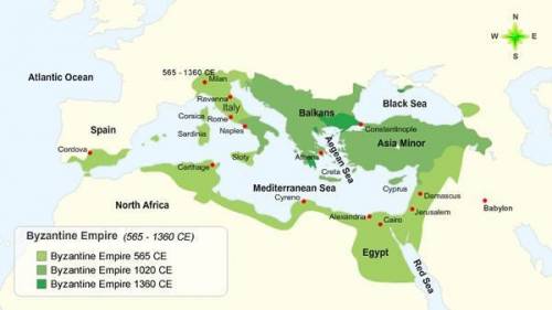 Which body of water remained part of the byzantine empire in 1360 ce?  red sea bosporus strait atlan