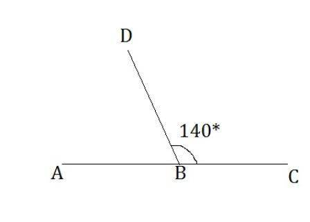 Points a, b, and c are on line ac. angle cbd has a measure of 140°. what is the measure of angle abd