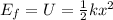 E_f = U = \frac{1}{2}kx^2