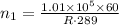 n_1=\frac{1.01\times 10^5\times 60}{R\cdot 289}