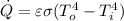 \dot Q=\varepsilon \sigma (T_o^4-T_i^4)