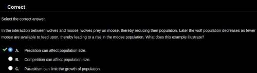 Nthe interaction between wolves and moose, wolves prey on moose, thereby reducing their population.