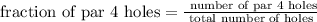 \text{ fraction of par 4 holes} = \frac{\text{ number of par 4 holes}}{\text{ total number of holes }}