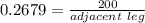 0.2679=\frac{200}{adjacent\ leg}