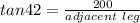 tan 42= \frac{200}{adjacent\ leg}