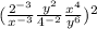 (\frac{2^{-3} }{x^{-3}} \frac{y^{2}}{4^{-2}} \frac{x^{4}}{y^{6}})^{2}