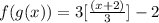 f(g(x))=3[ \frac{(x+2)}{3} ]-2