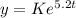 y = Ke^{5.2t}