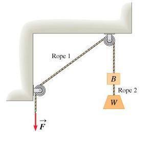According to the first rule, if a force pulls on one end of a rope, the tension in the rope equals t