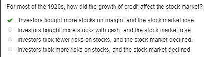 For most of the 1920s, how did the growth of credit affect the stock market?