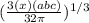 (\frac{3(x)(abc)}{32\pi })^{1/3}