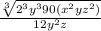 \frac{\sqrt[3]{2^3 y^3 90 (x^2  y z^2)} }{12 y^2 z}