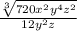 \frac{\sqrt[3]{720 x^2 y^4 z^2} }{12 y^2 z}