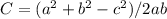 C=(a^2+b^2-c^2)/2ab