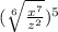 (\sqrt[6]{\frac{x^7}{z^{2}}})^5