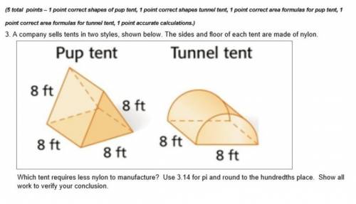 1. a sporting goods company sells tents in two styles, shown below. the sides and floor of each tent