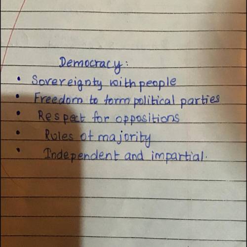 What are the main characteristics of a democracy ?