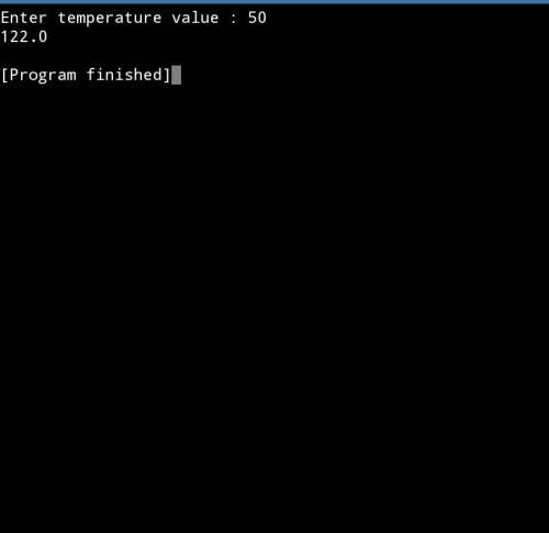 Complete the program by writing and calling a function that converts a temperature from celsius into