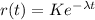 r(t) = K e^{-\lambda t}